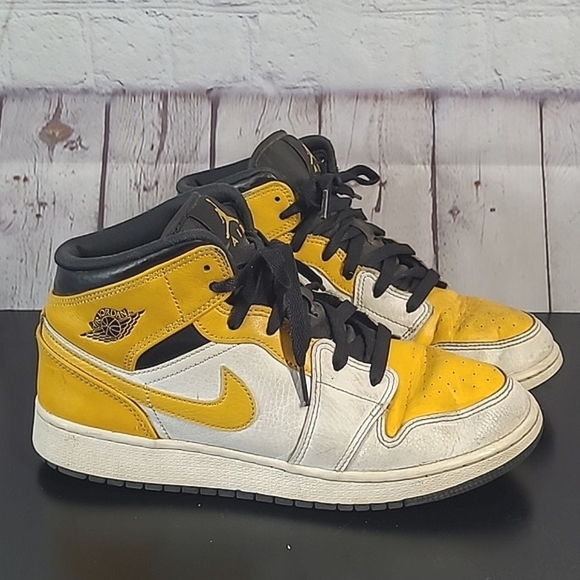 Nike Shoes - Nike Air Jordan 1 Mid US University Gold Yellow Shoes 554724-170 Youth 7/ W 8